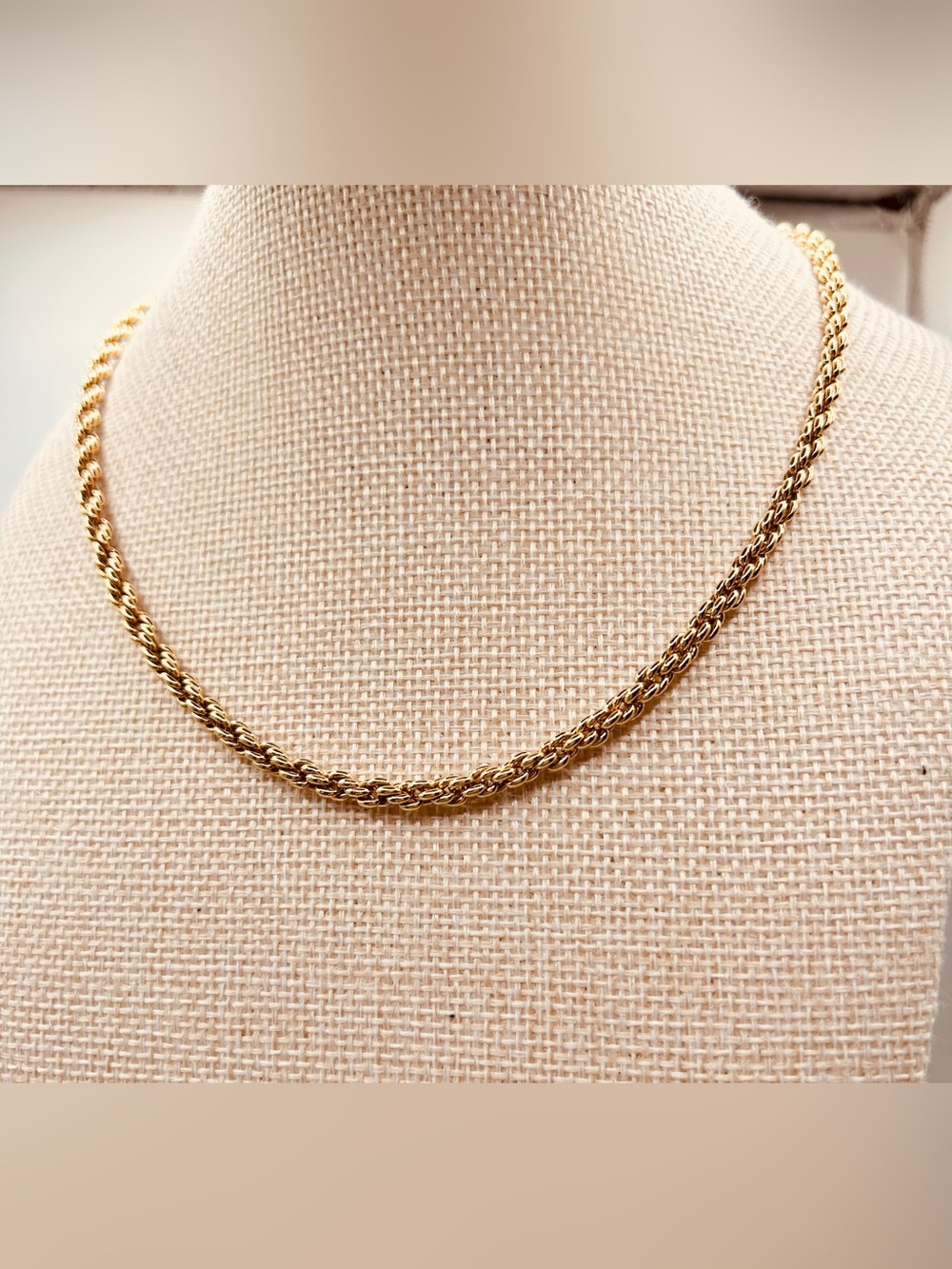 Vintage Christian Dior 1980s Gold Rope Chain Necklace Authentic